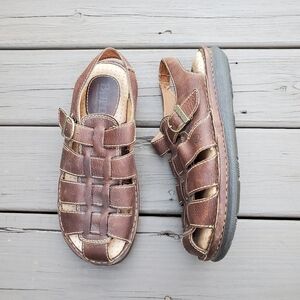 Vintage 90s y2k Born Greek Fisherman Chunky Platform Buckle Jesus Sandals 12